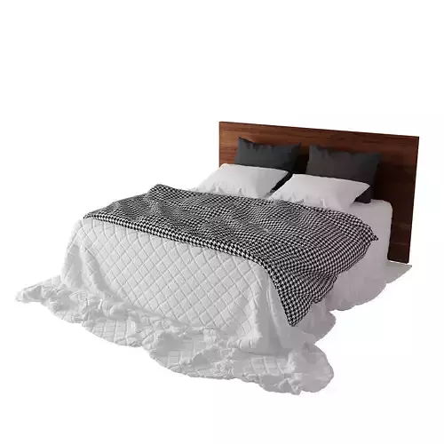 Photorealistic Bed with a Matelasse Blanket