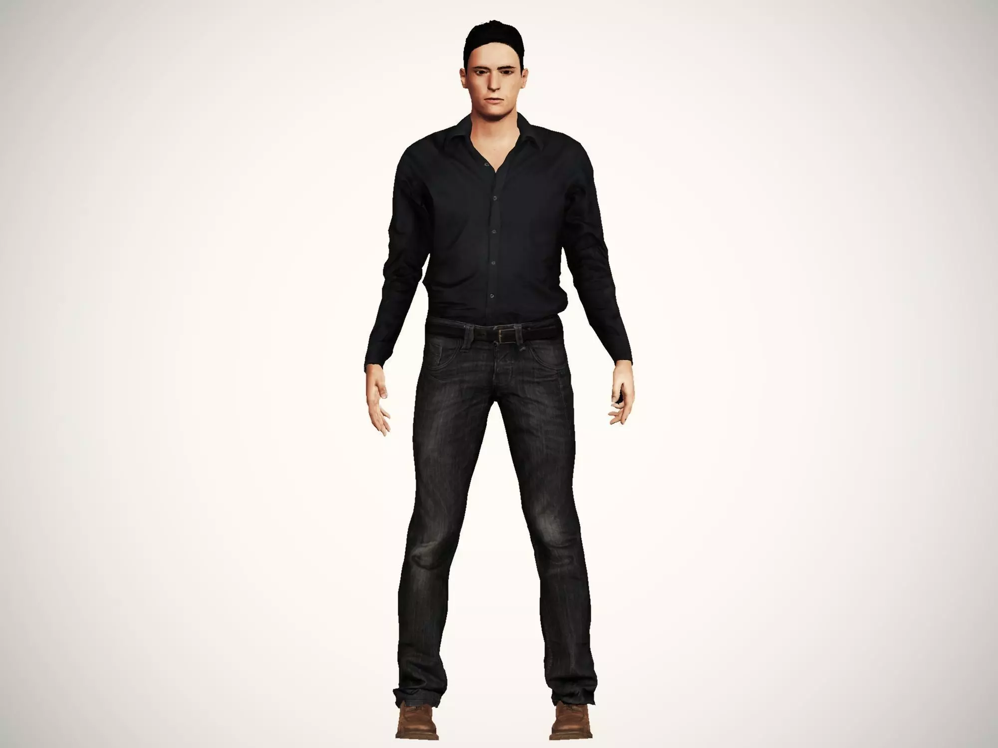Businessman character Free low-poly 3D model