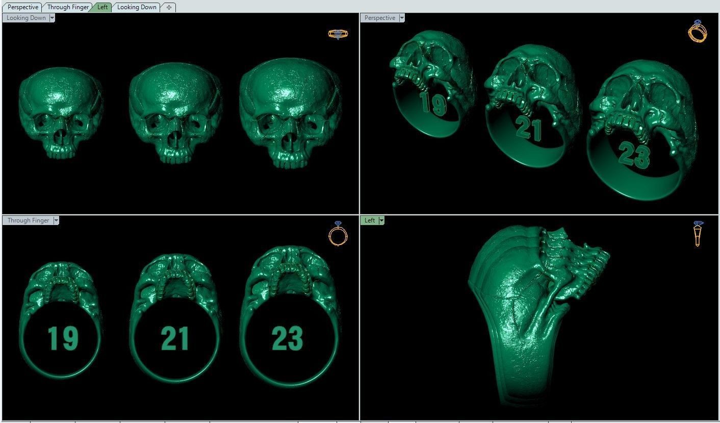 skull ring without jaw ver2 3D print model_13
