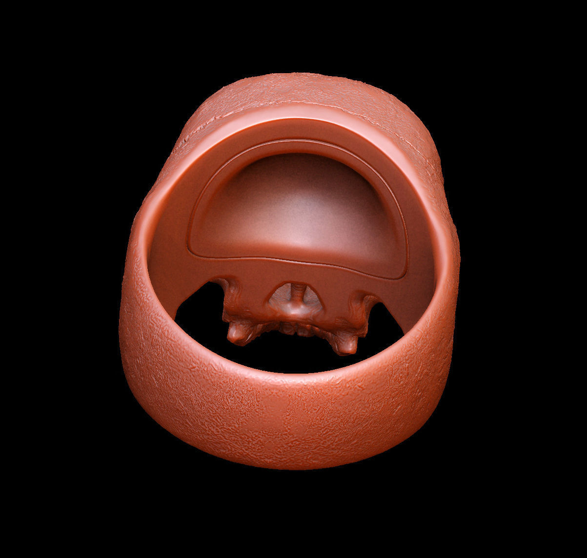skull ring without jaw ver2 3D print model_6