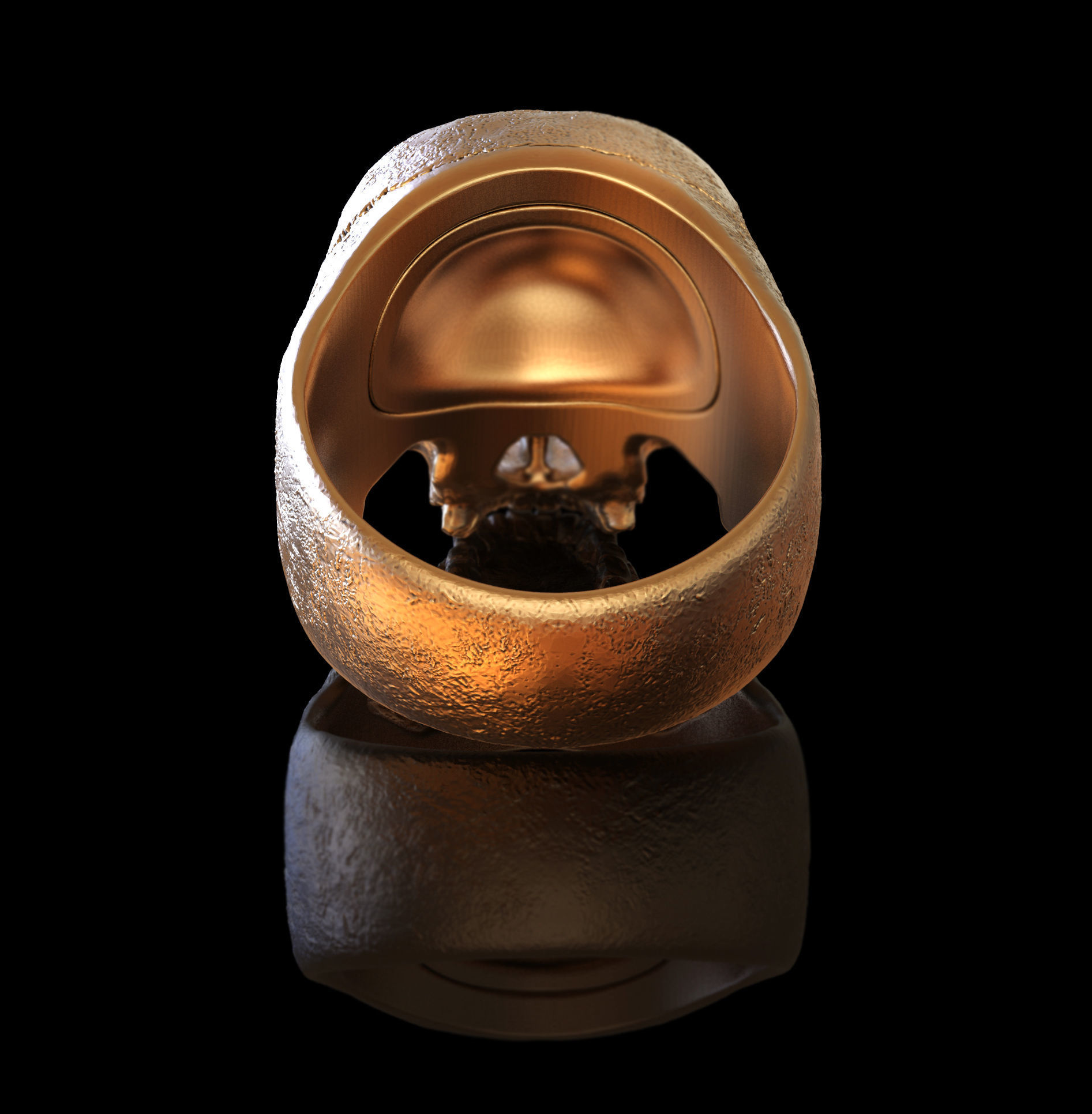 skull ring without jaw ver2 3D print model_2