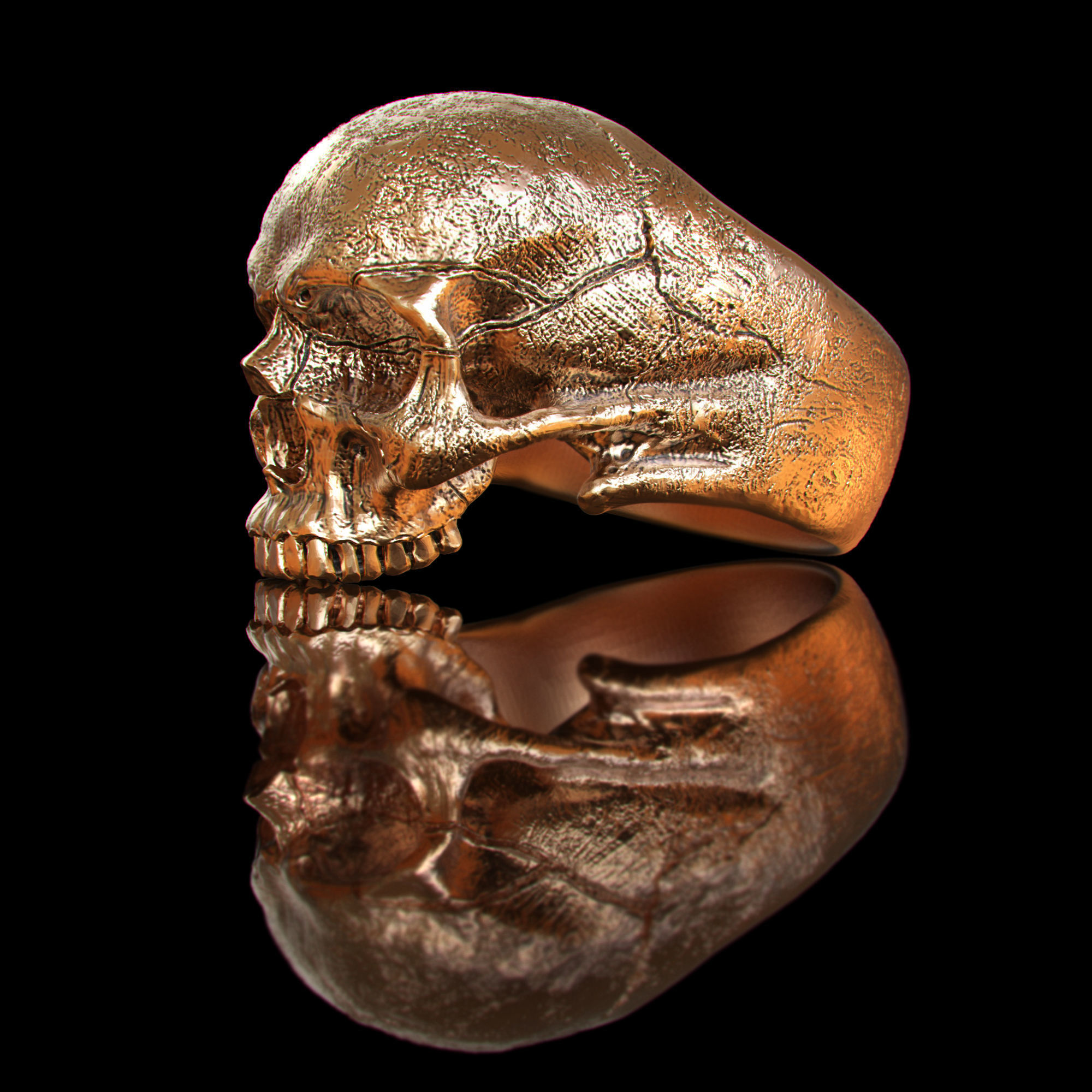 skull ring without jaw ver2 3D print model_1