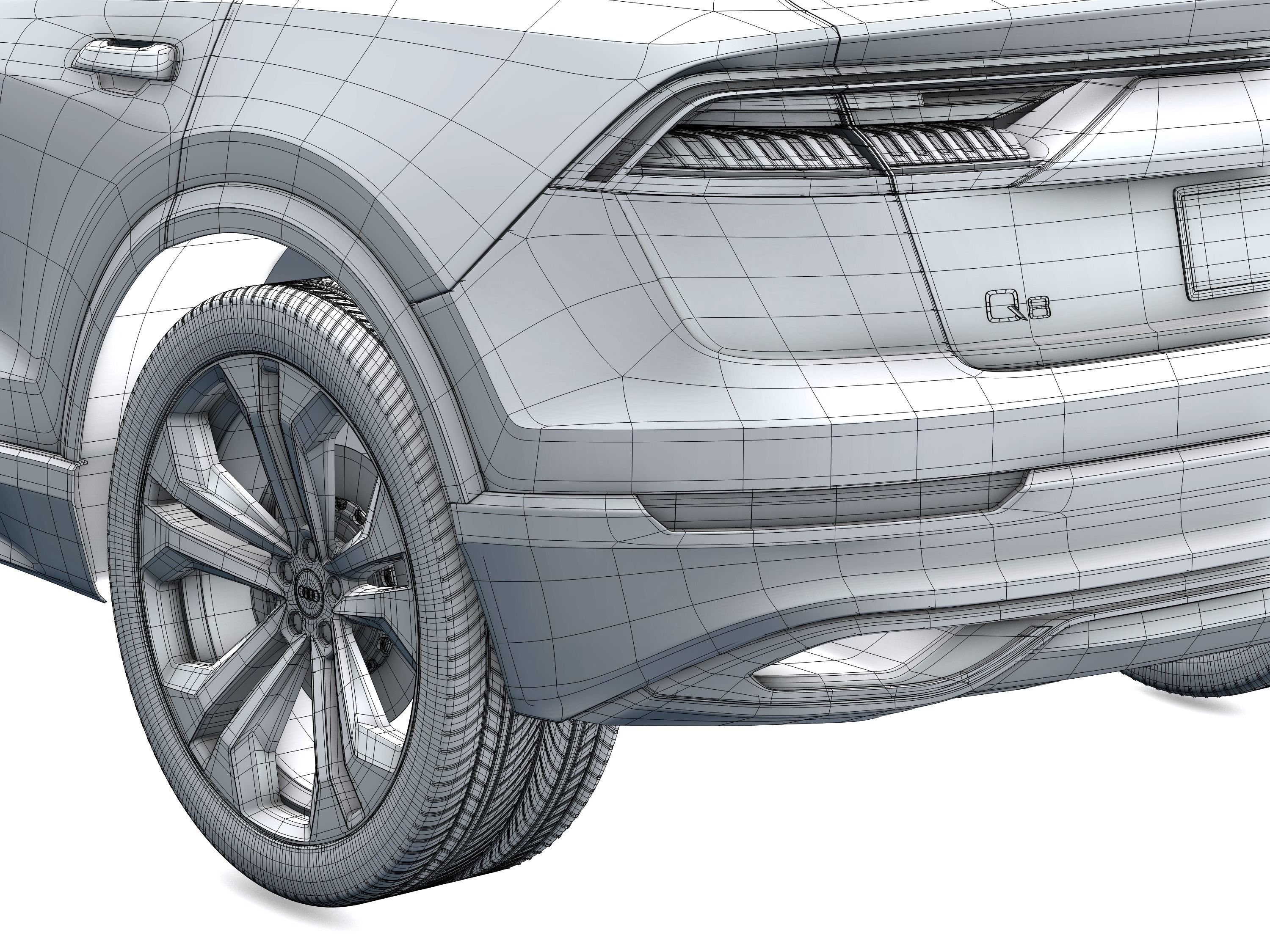 Audi Q8 2019 DETAILED INTERIOR 3D model_40