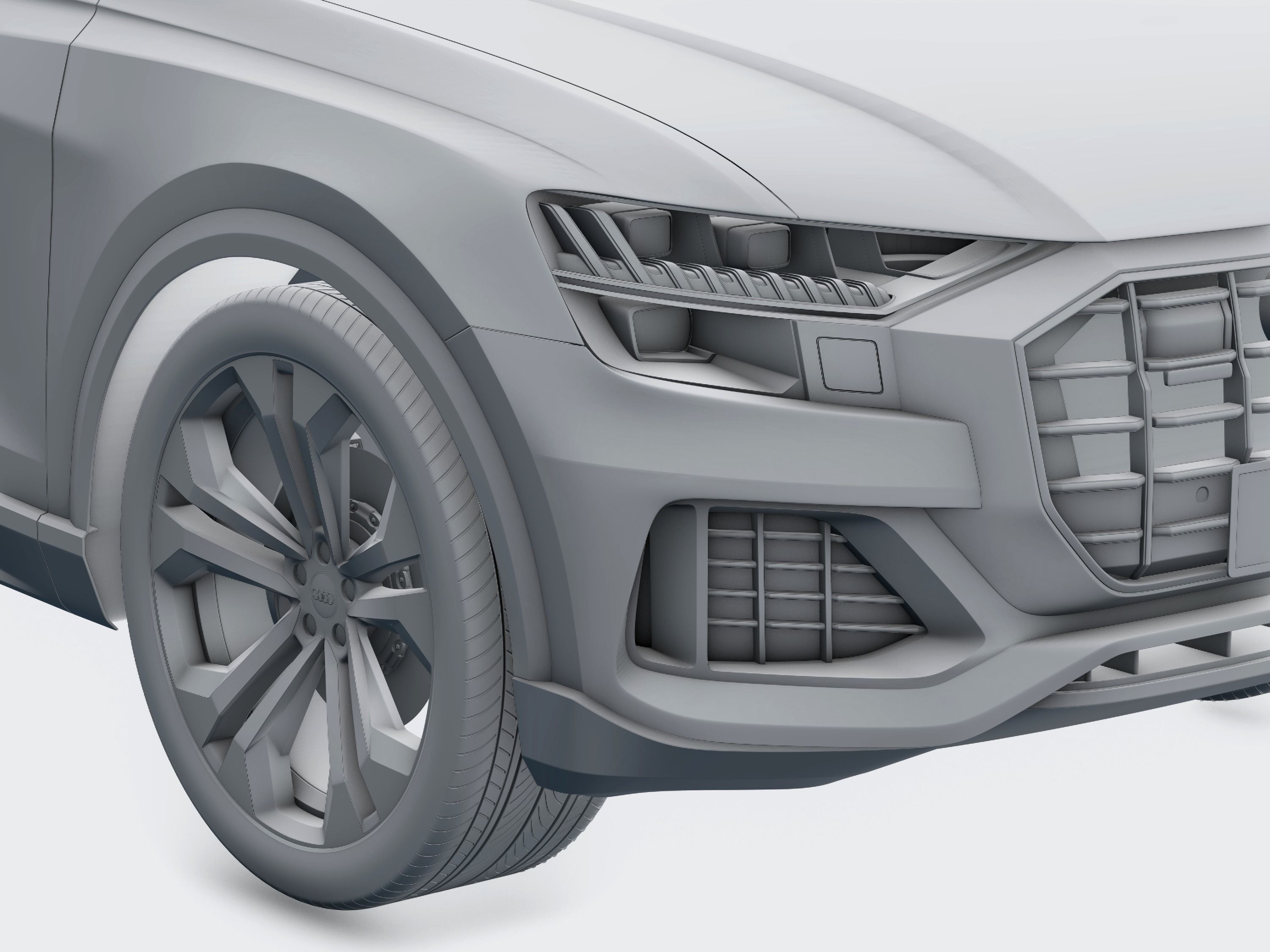 Audi Q8 2019 DETAILED INTERIOR 3D model_30