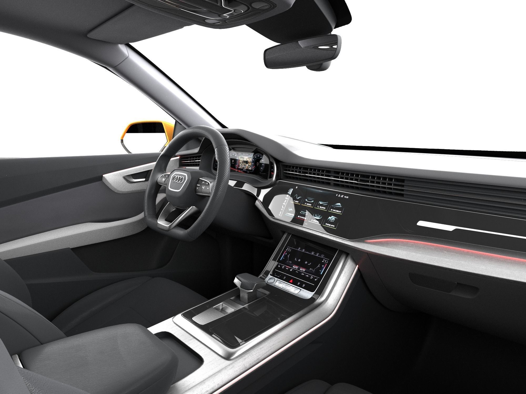 Audi Q8 2019 DETAILED INTERIOR 3D model_23