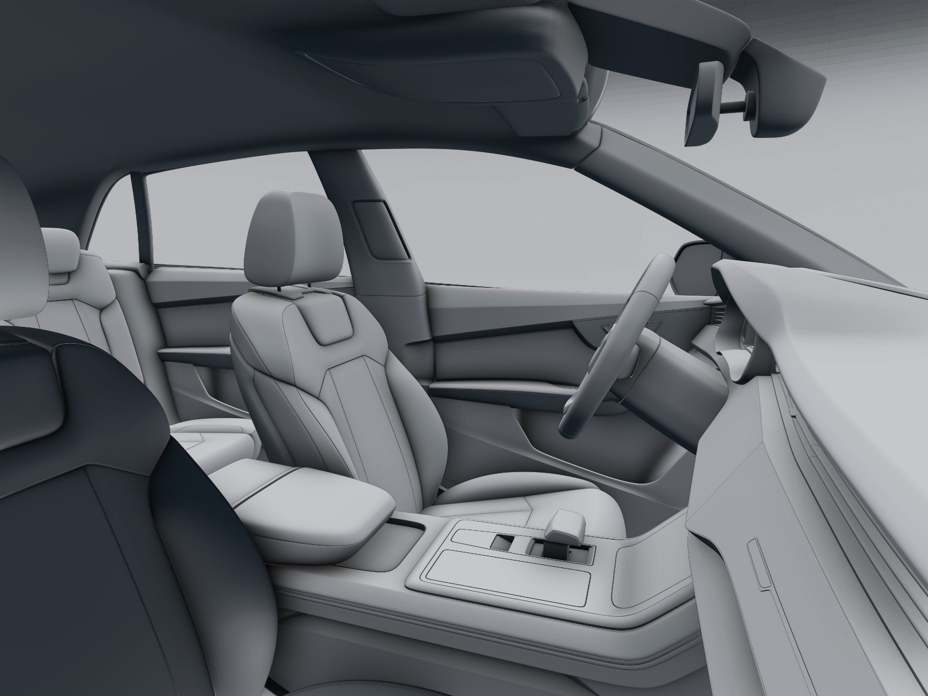 Audi Q8 2019 DETAILED INTERIOR 3D model_33