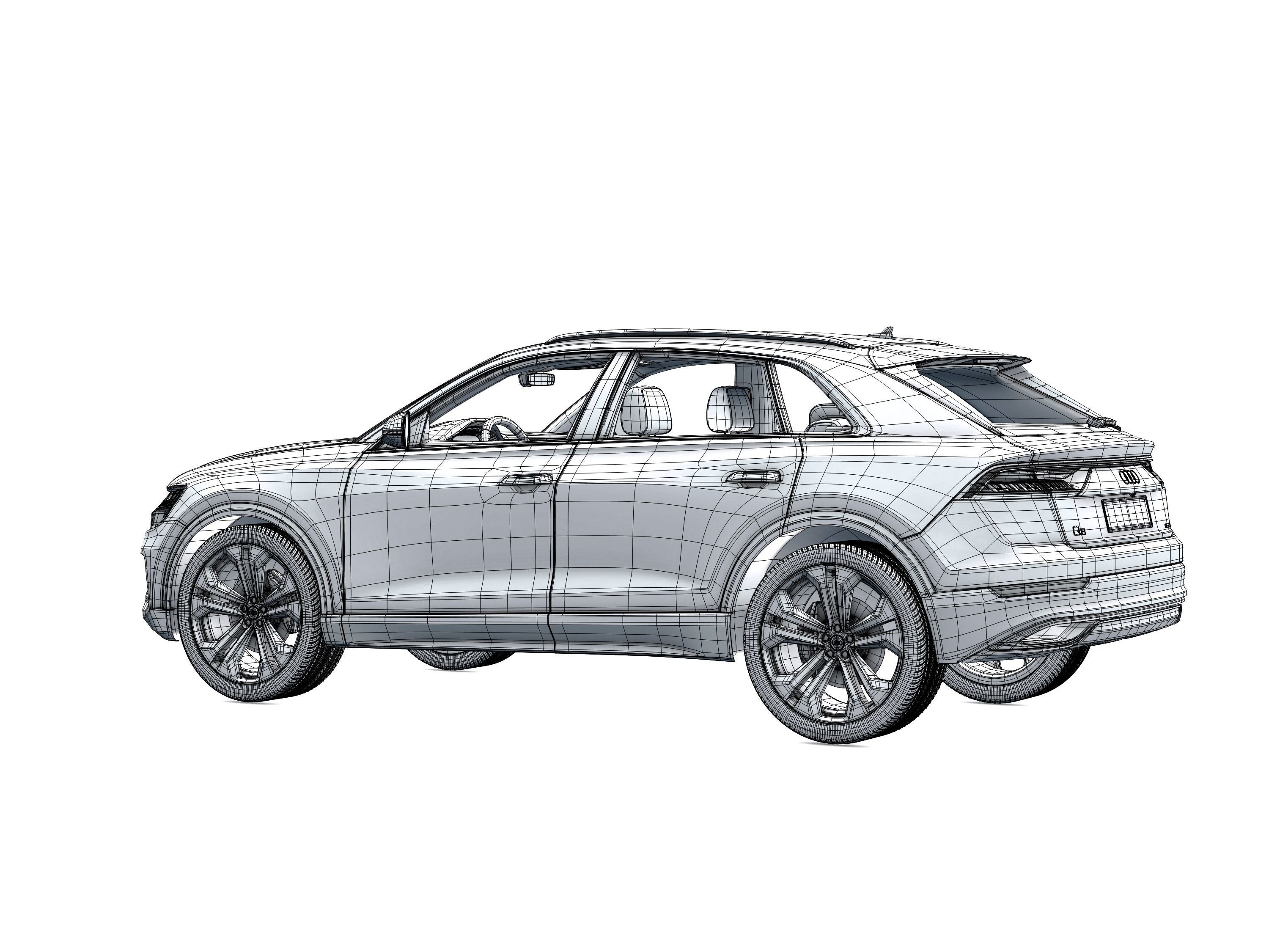 Audi Q8 2019 DETAILED INTERIOR 3D model_36