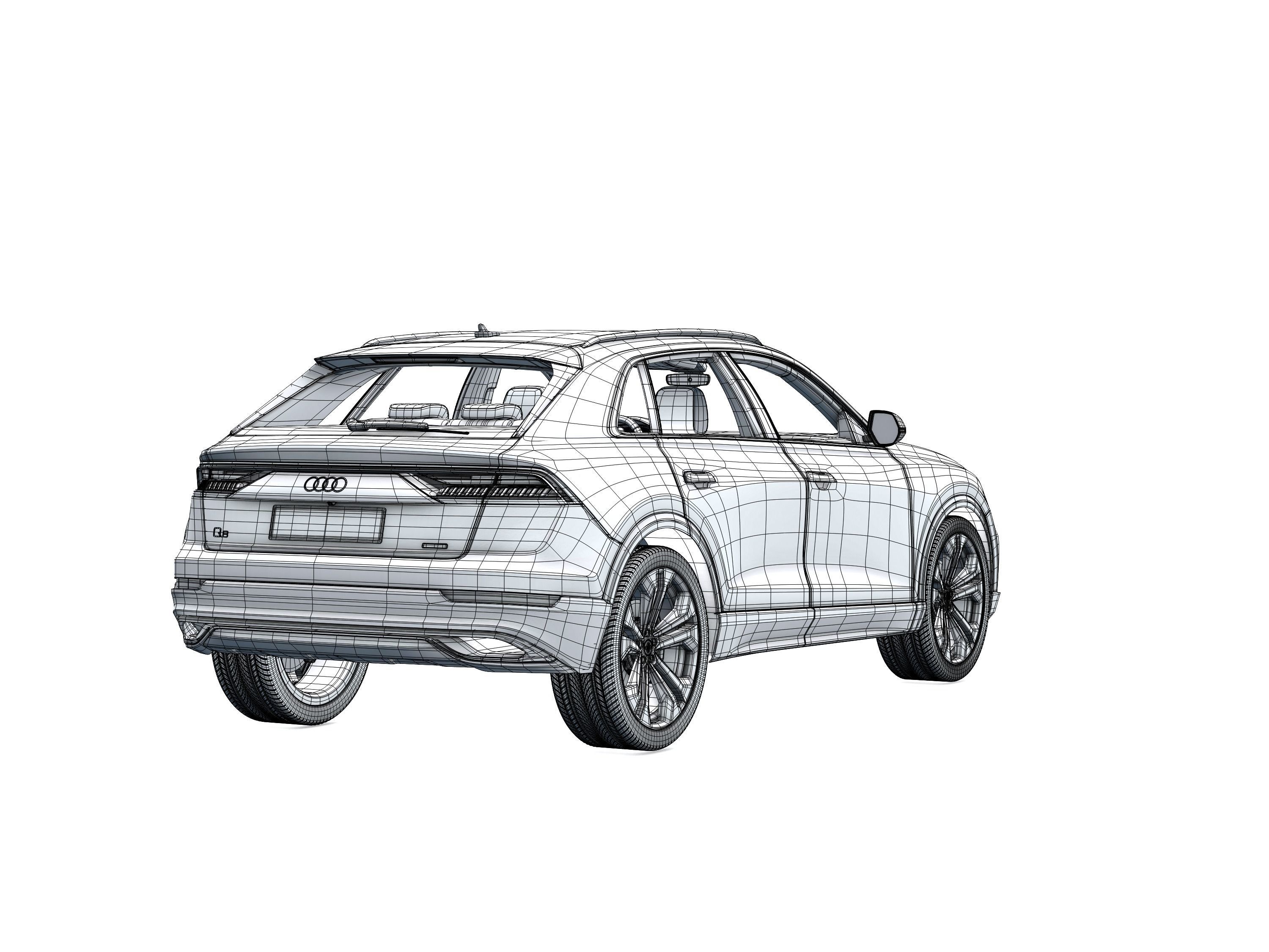 Audi Q8 2019 DETAILED INTERIOR 3D model_37