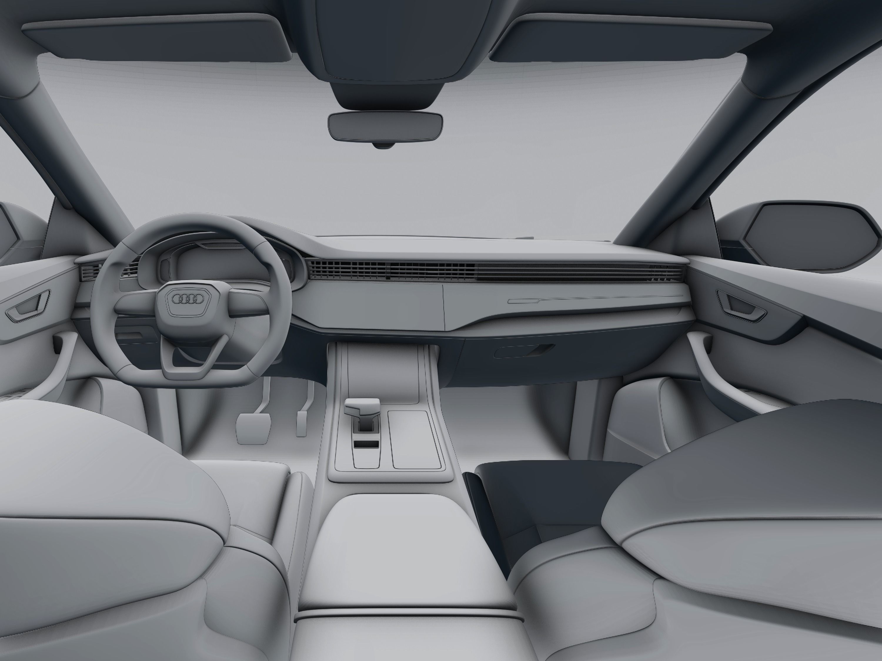 Audi Q8 2019 DETAILED INTERIOR 3D model_34