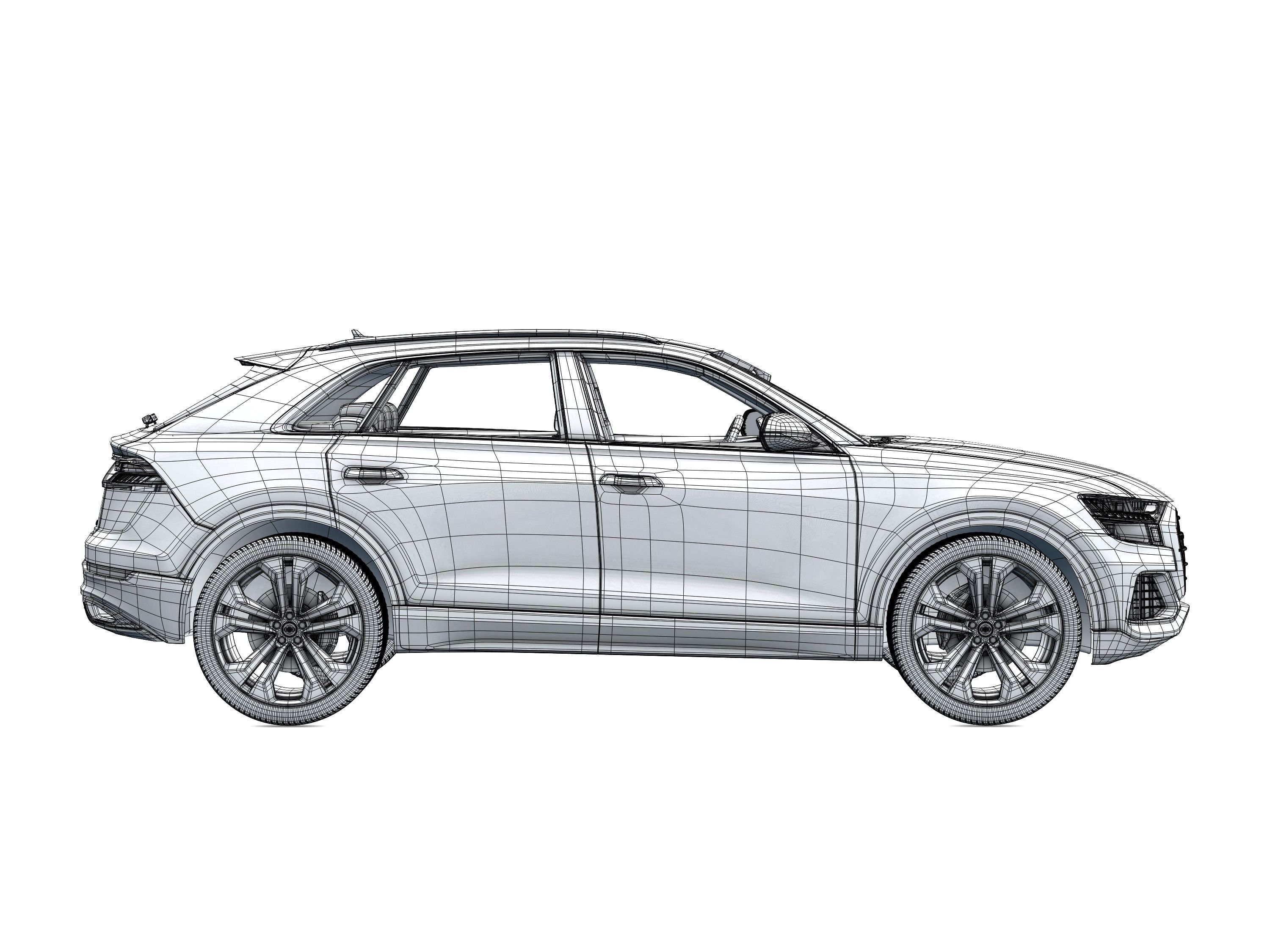 Audi Q8 2019 DETAILED INTERIOR 3D model_38