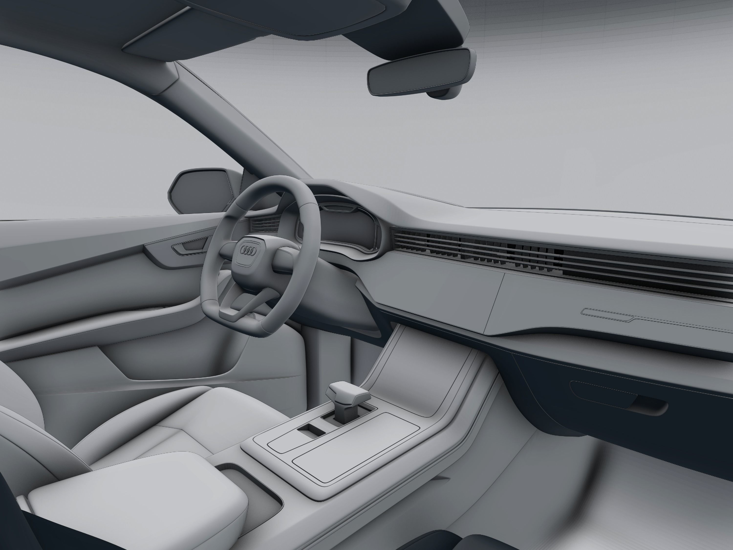 Audi Q8 2019 DETAILED INTERIOR 3D model_32