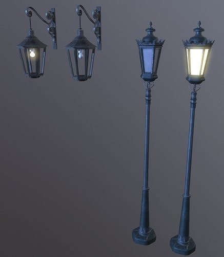 2outdoorlightning low poly Low-poly 3D model