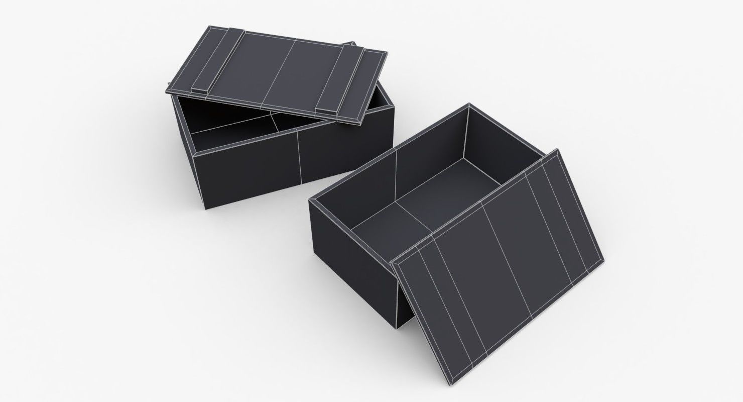 Cigarettes Wooden Boxes WWII Low-poly 3D model_16