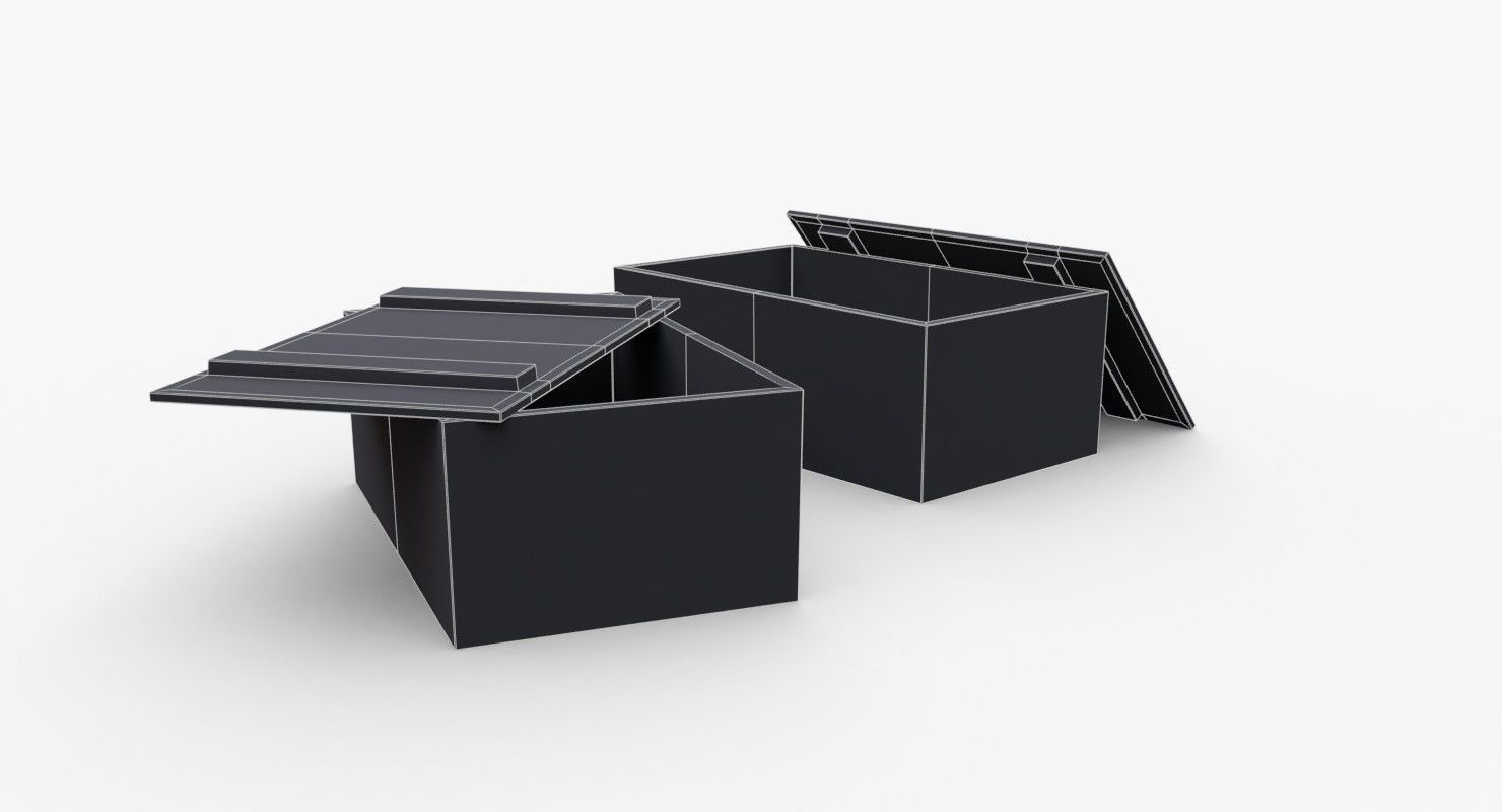 Cigarettes Wooden Boxes WWII Low-poly 3D model_19