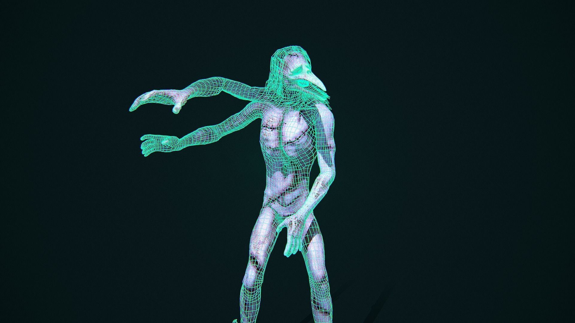 Super Creepy HORROR monster PBR Low-poly 3D model_8