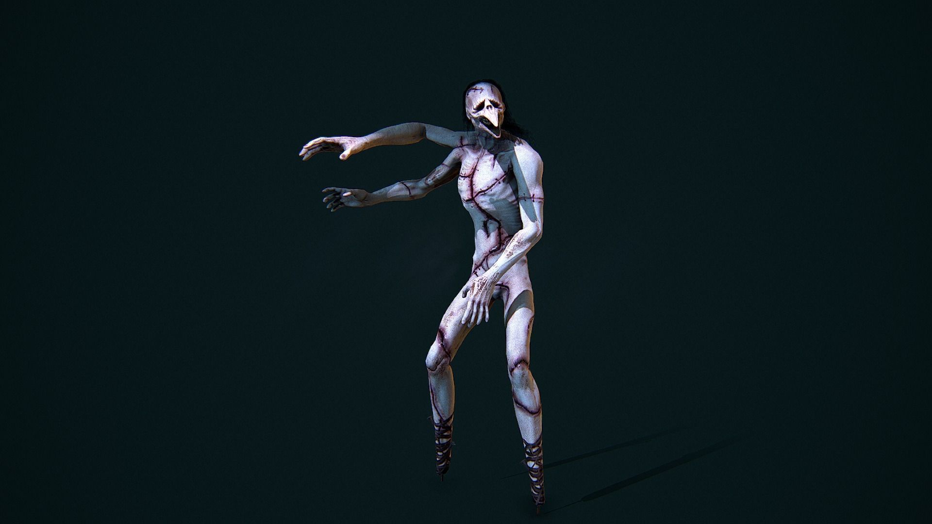 Super Creepy HORROR monster PBR Low-poly 3D model_5