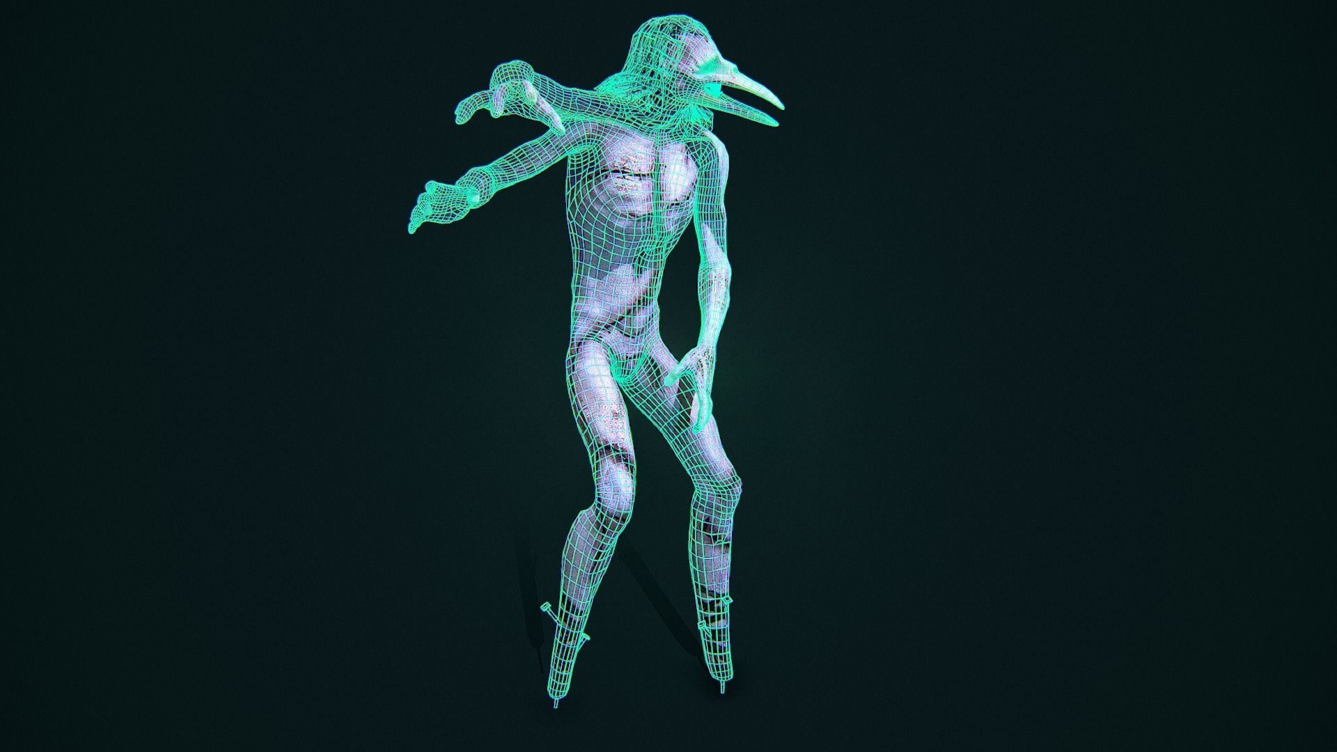 Super Creepy HORROR monster PBR Low-poly 3D model_9