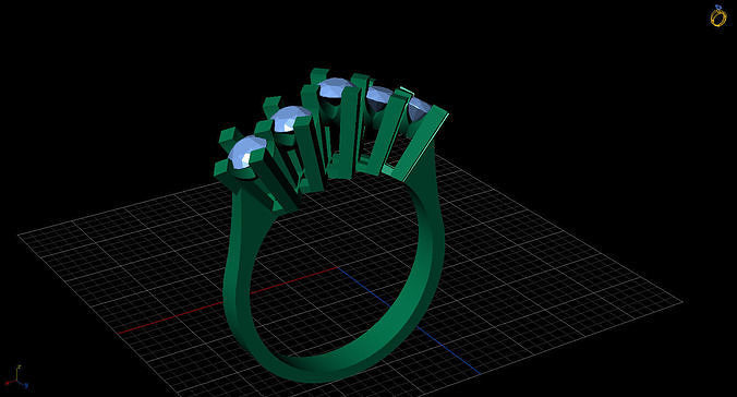 5 stone 3 50 diamond design 3D print model