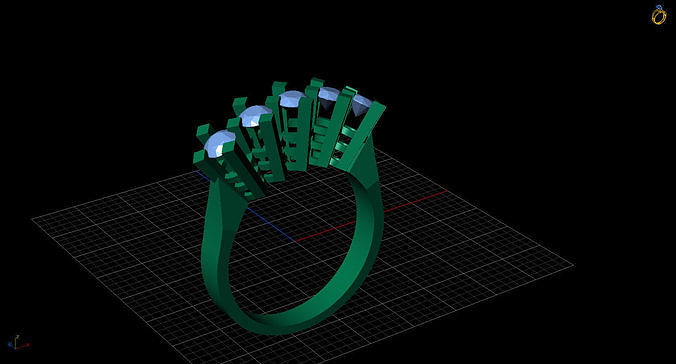 5 stone 3 50 diamond design 3D print model