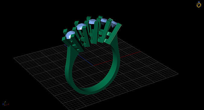 5 stone 3 50 diamond design 3D print model