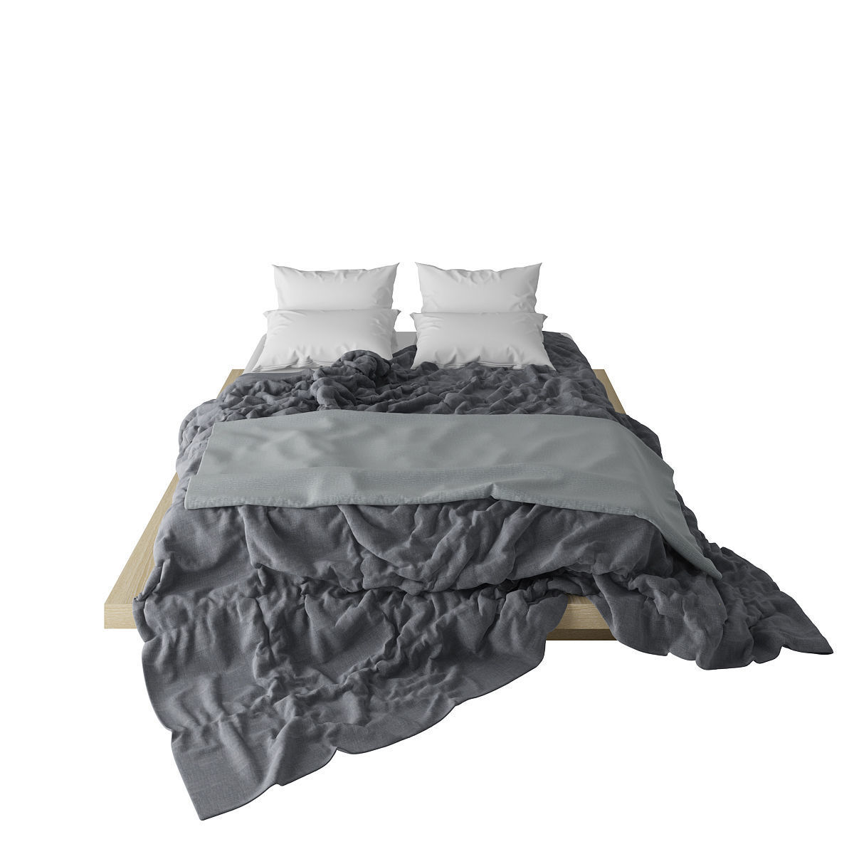 Photorealistic Bed 3D model_4