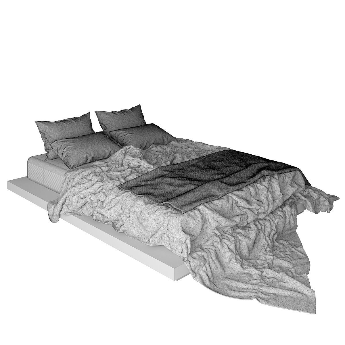 Photorealistic Bed 3D model_2