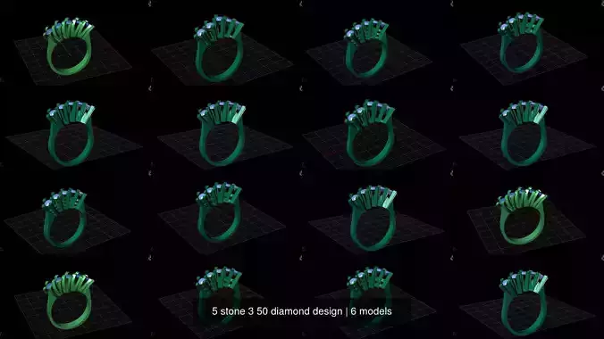 5 stone 3 50 diamond design