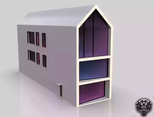 Modern Building Low-poly 3D model