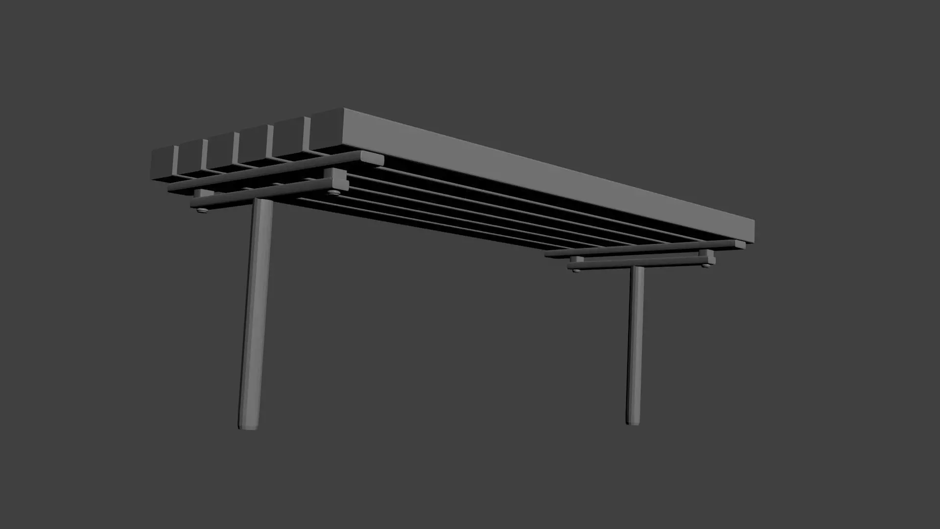 Low Poly Bank awning 3D model