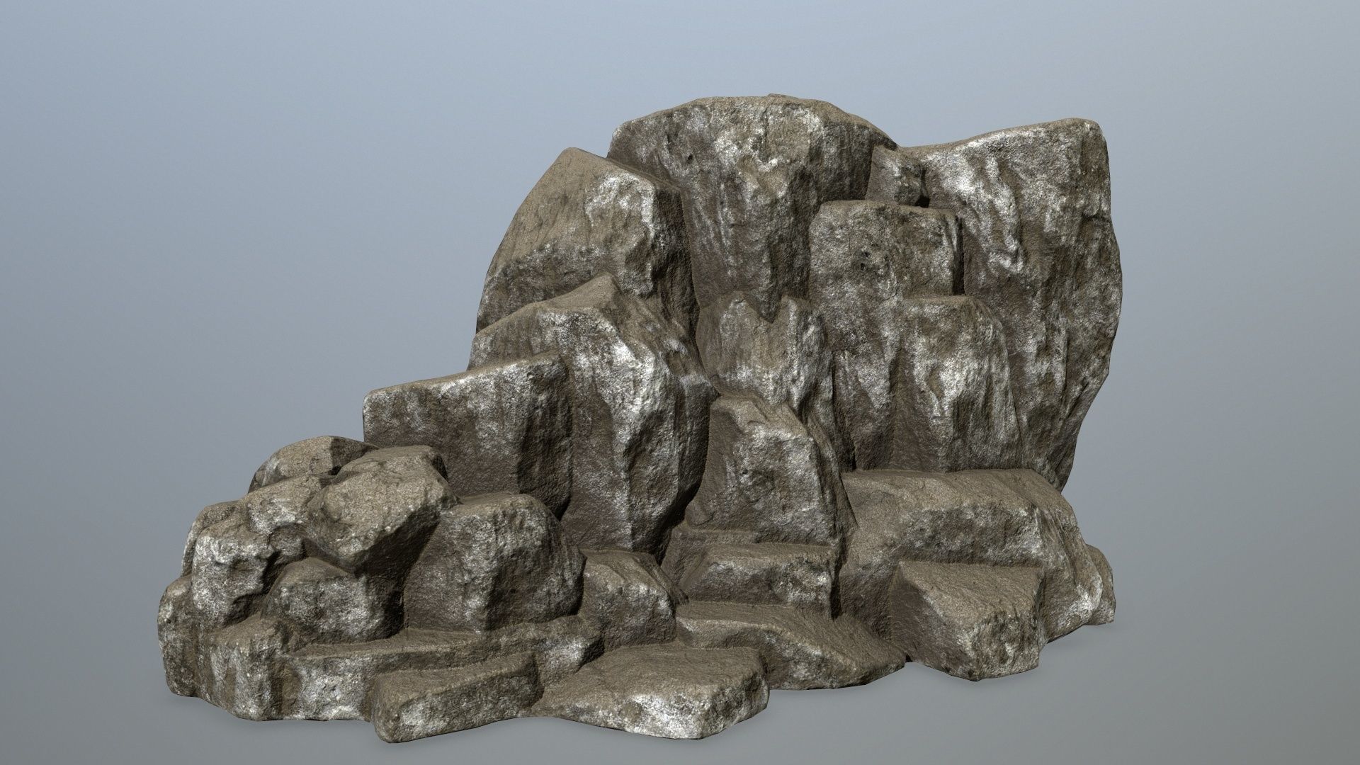 rocks rock Low-poly 3D model_1