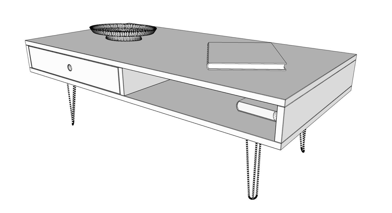 Midcentury coffee table 3D model_6