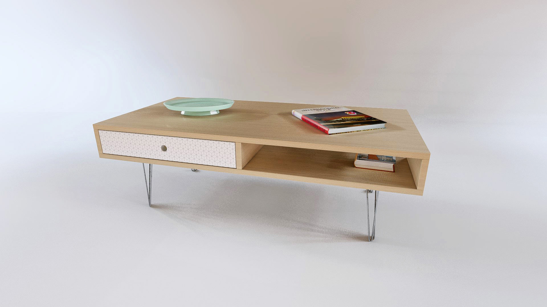 Midcentury coffee table 3D model_1