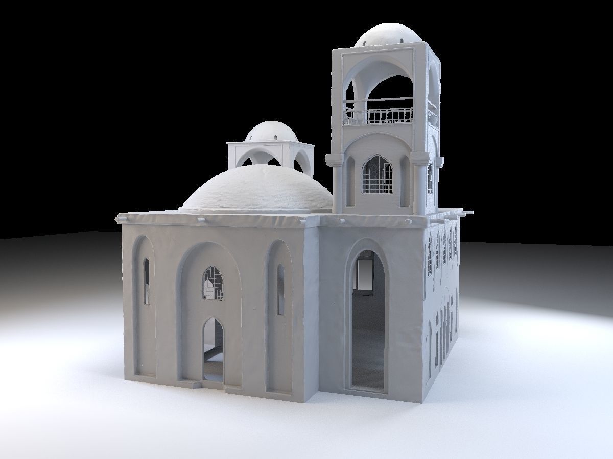 3 Level Eastern Village house model Low-poly 3D model_10