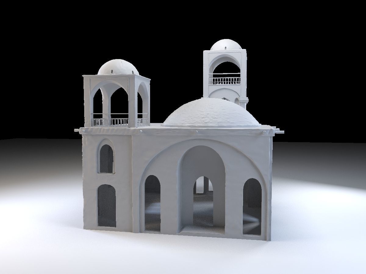 3 Level Eastern Village house model Low-poly 3D model_15