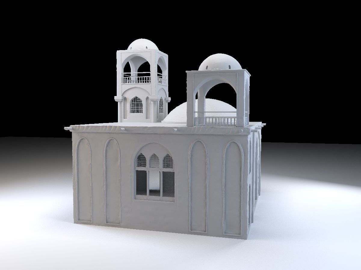 3 Level Eastern Village house model Low-poly 3D model_17