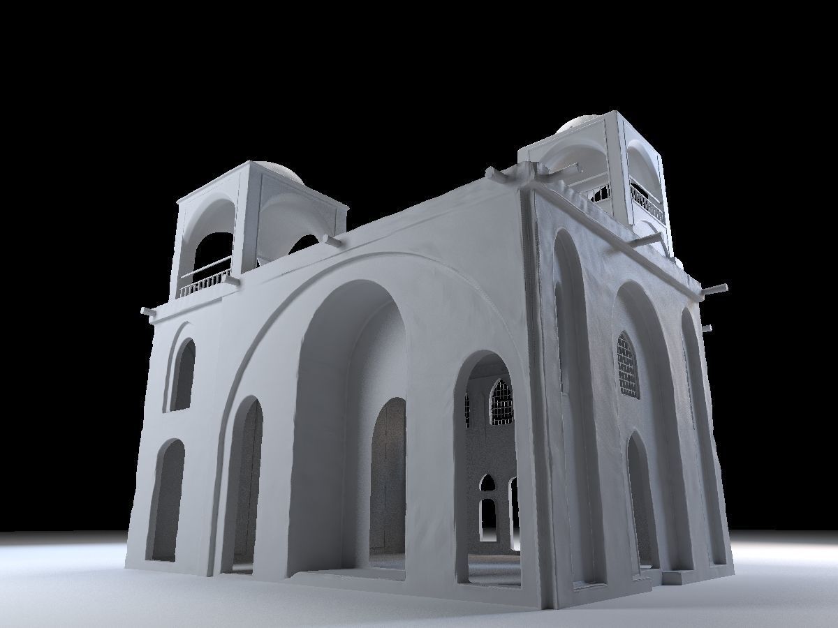 3 Level Eastern Village house model Low-poly 3D model_25