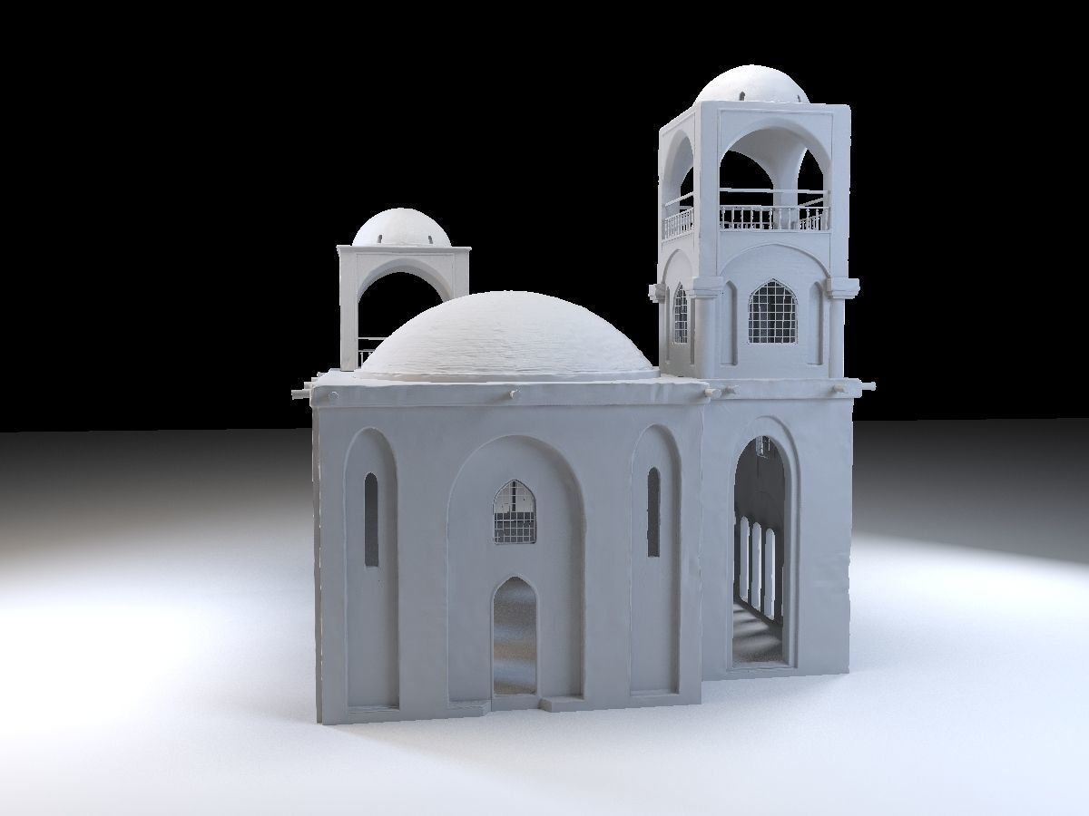 3 Level Eastern Village house model Low-poly 3D model_11