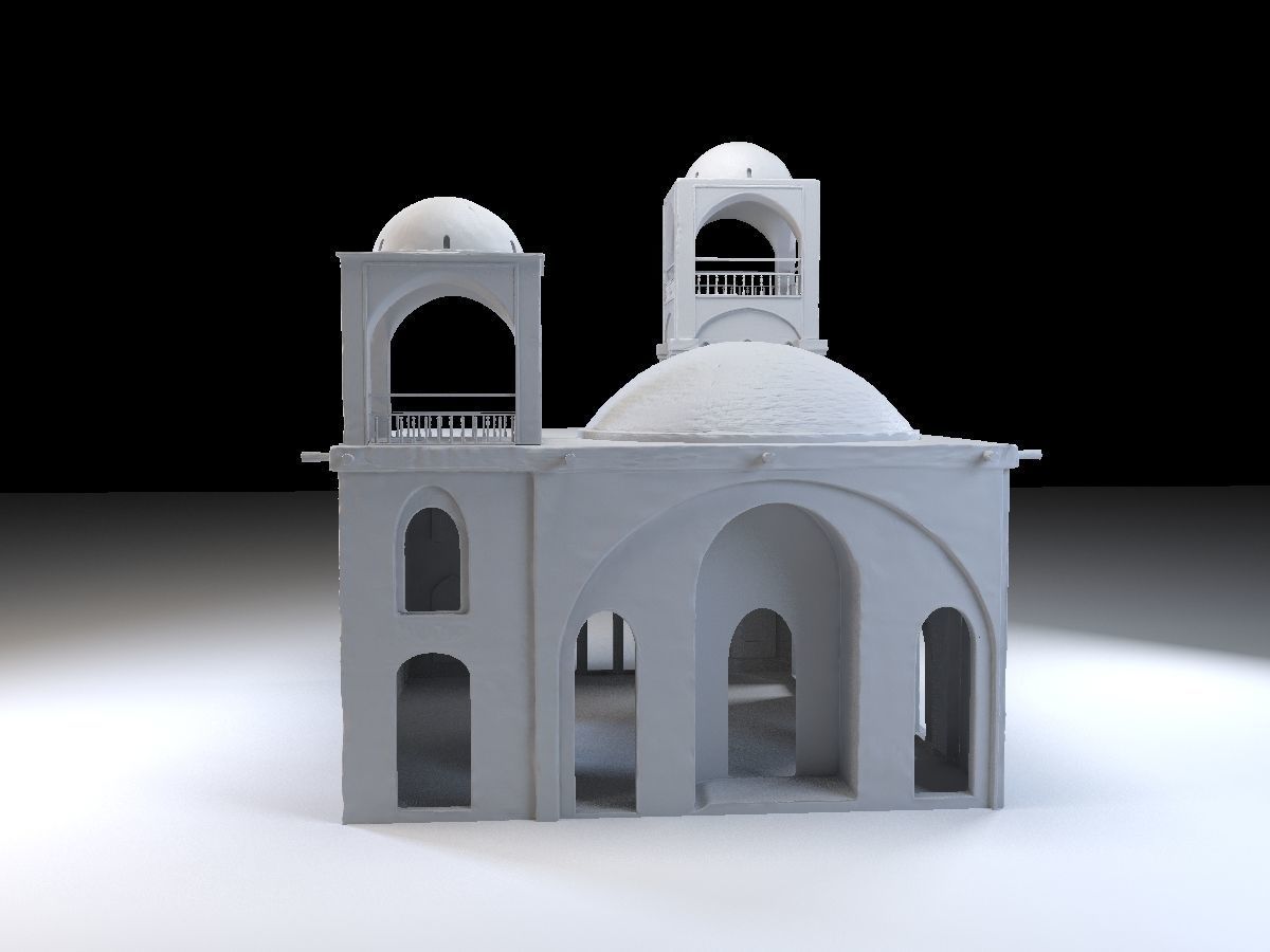 3 Level Eastern Village house model Low-poly 3D model_18
