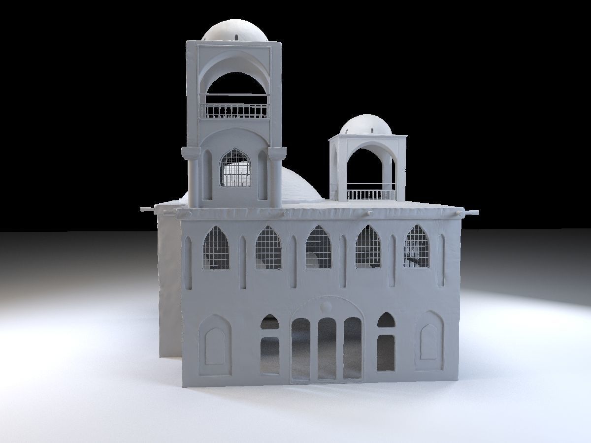 3 Level Eastern Village house model Low-poly 3D model_7