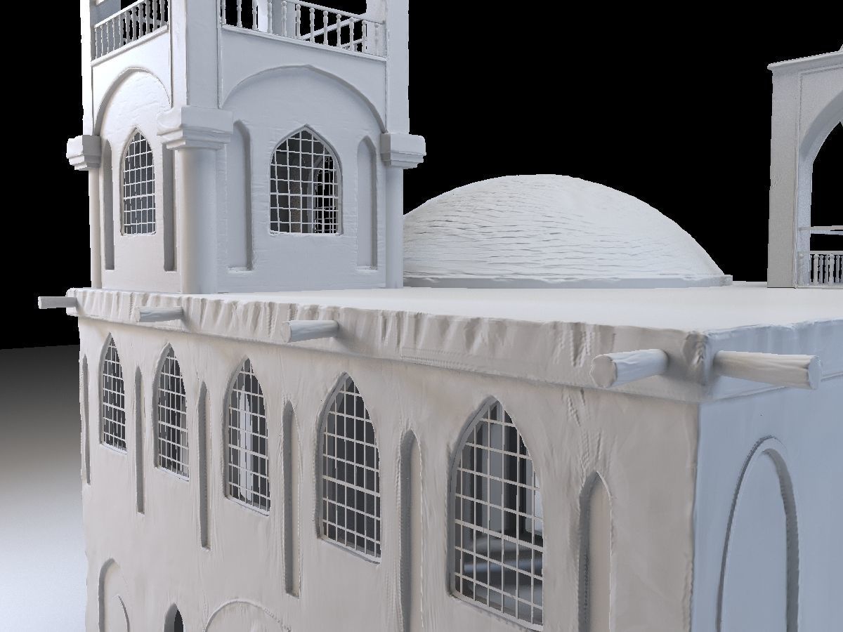 3 Level Eastern Village house model Low-poly 3D model_23