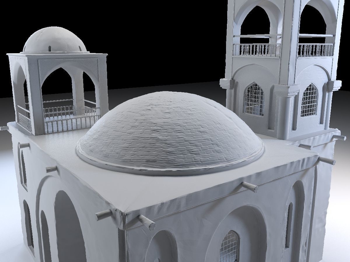 3 Level Eastern Village house model Low-poly 3D model_27