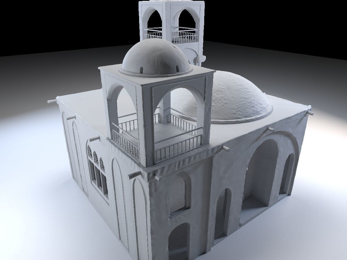 3 Level Eastern Village house model Low-poly 3D model_28