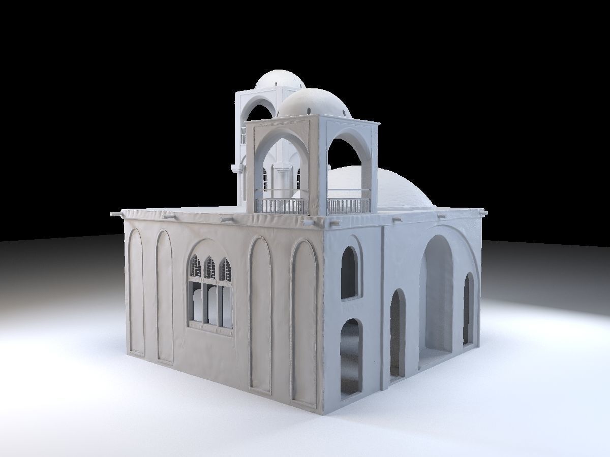 3 Level Eastern Village house model Low-poly 3D model_16