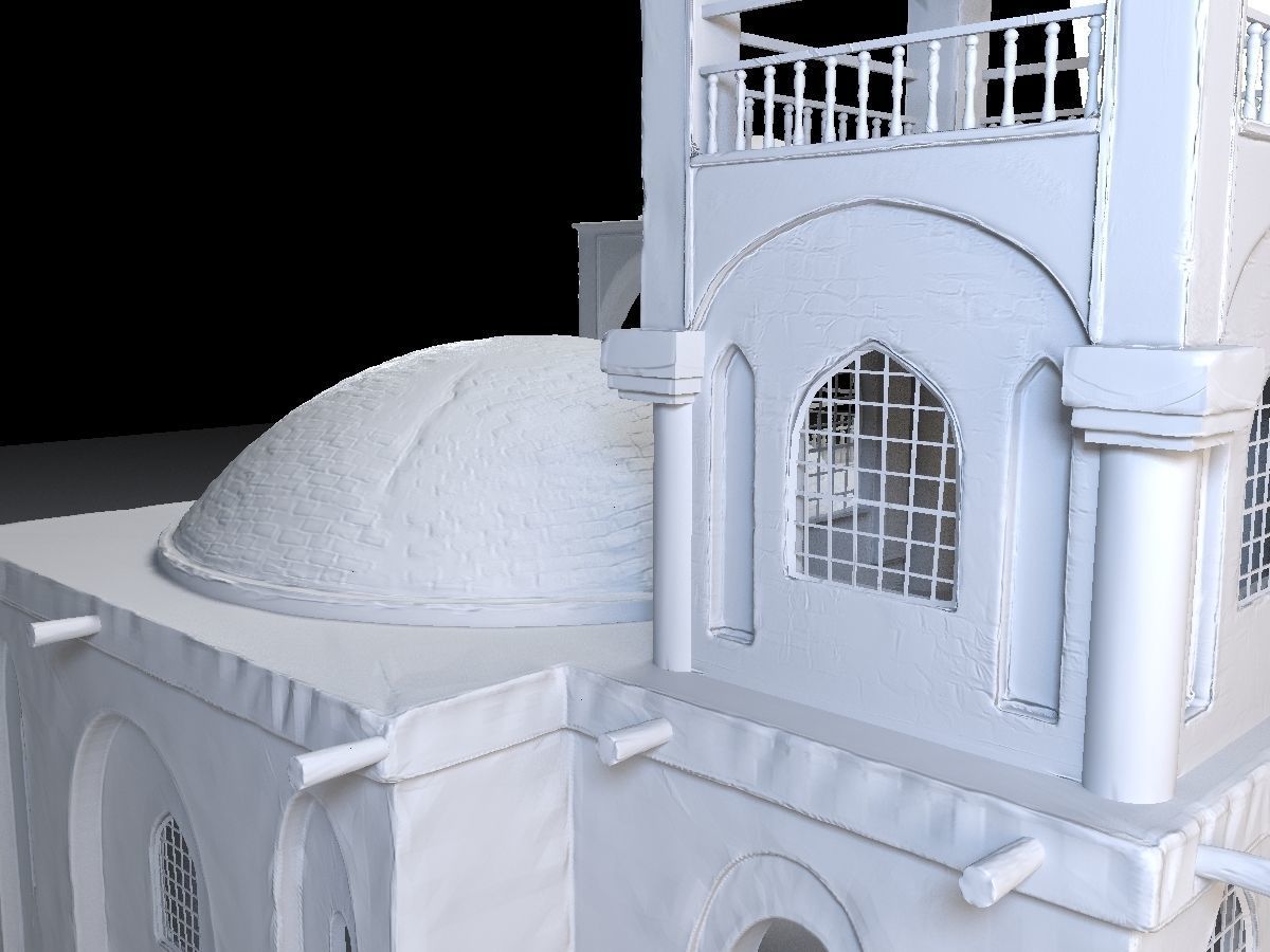3 Level Eastern Village house model Low-poly 3D model_24