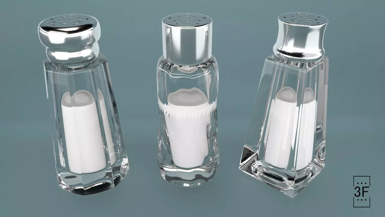 Salt Shakers Set Free low-poly 3D model_0