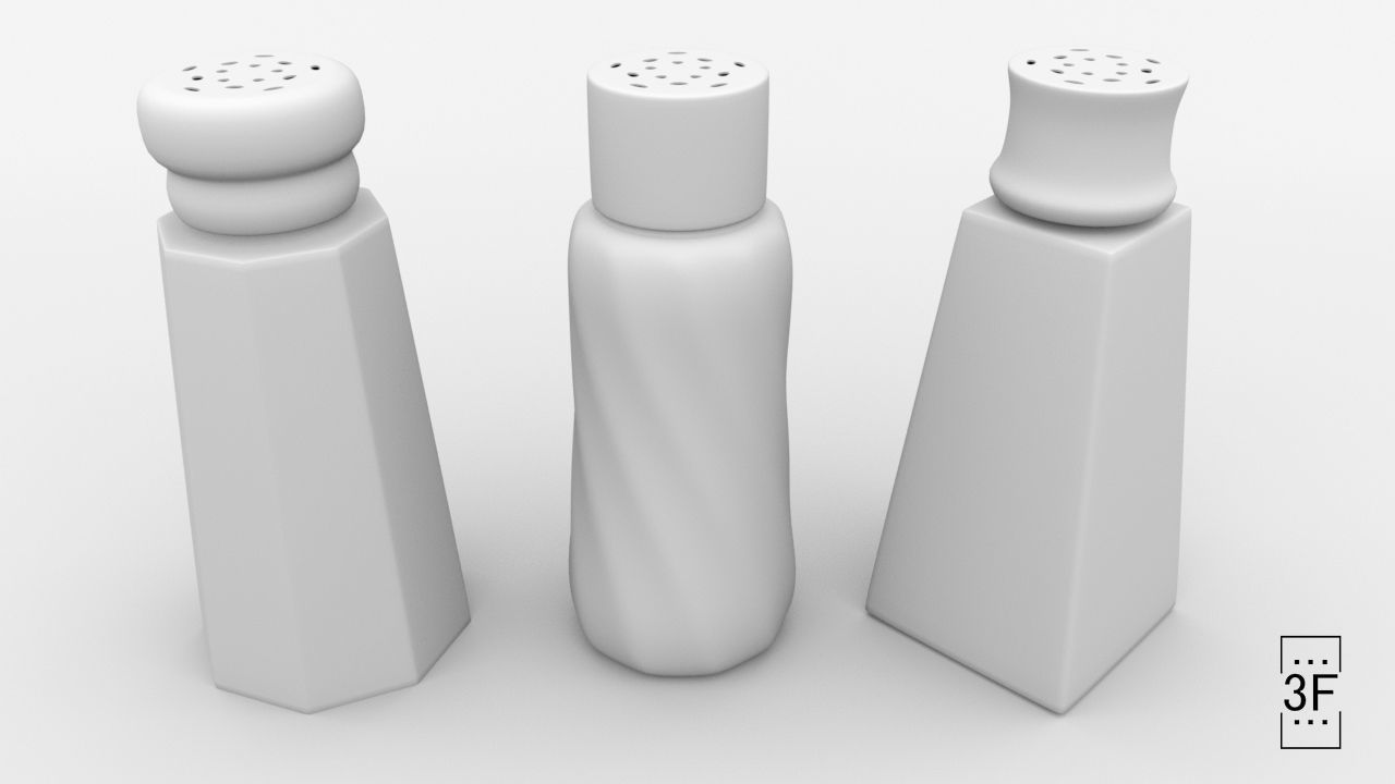 Salt Shakers Set Free low-poly 3D model_2