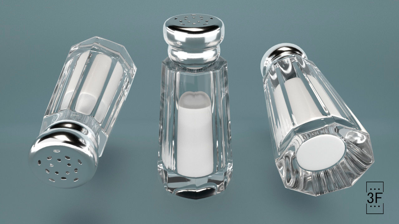 Salt Shakers Set Free low-poly 3D model_4