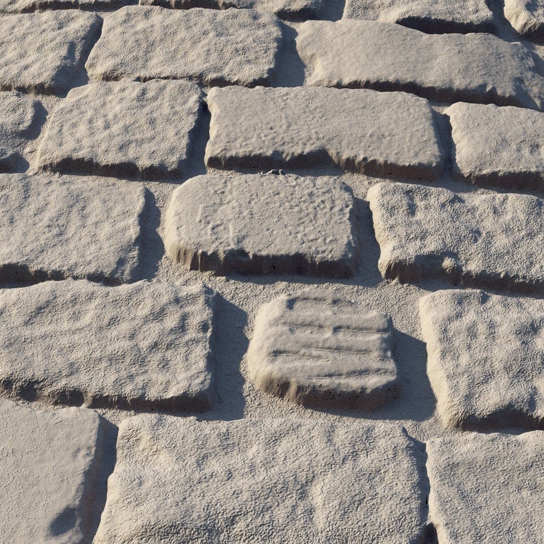 Old pavement 3D model_3