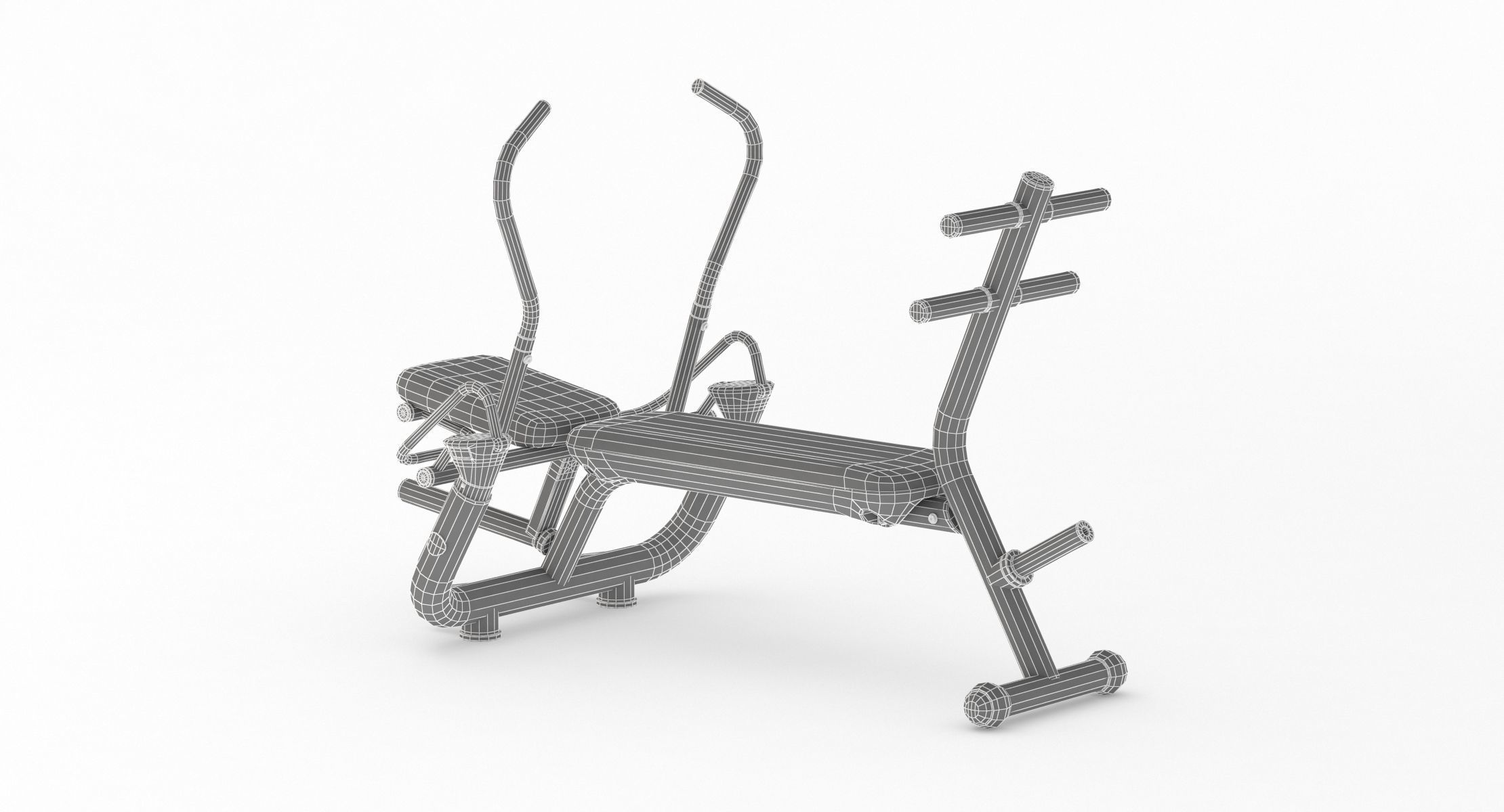 Technogym Element AB Workout Crunch Bench 3D model_5