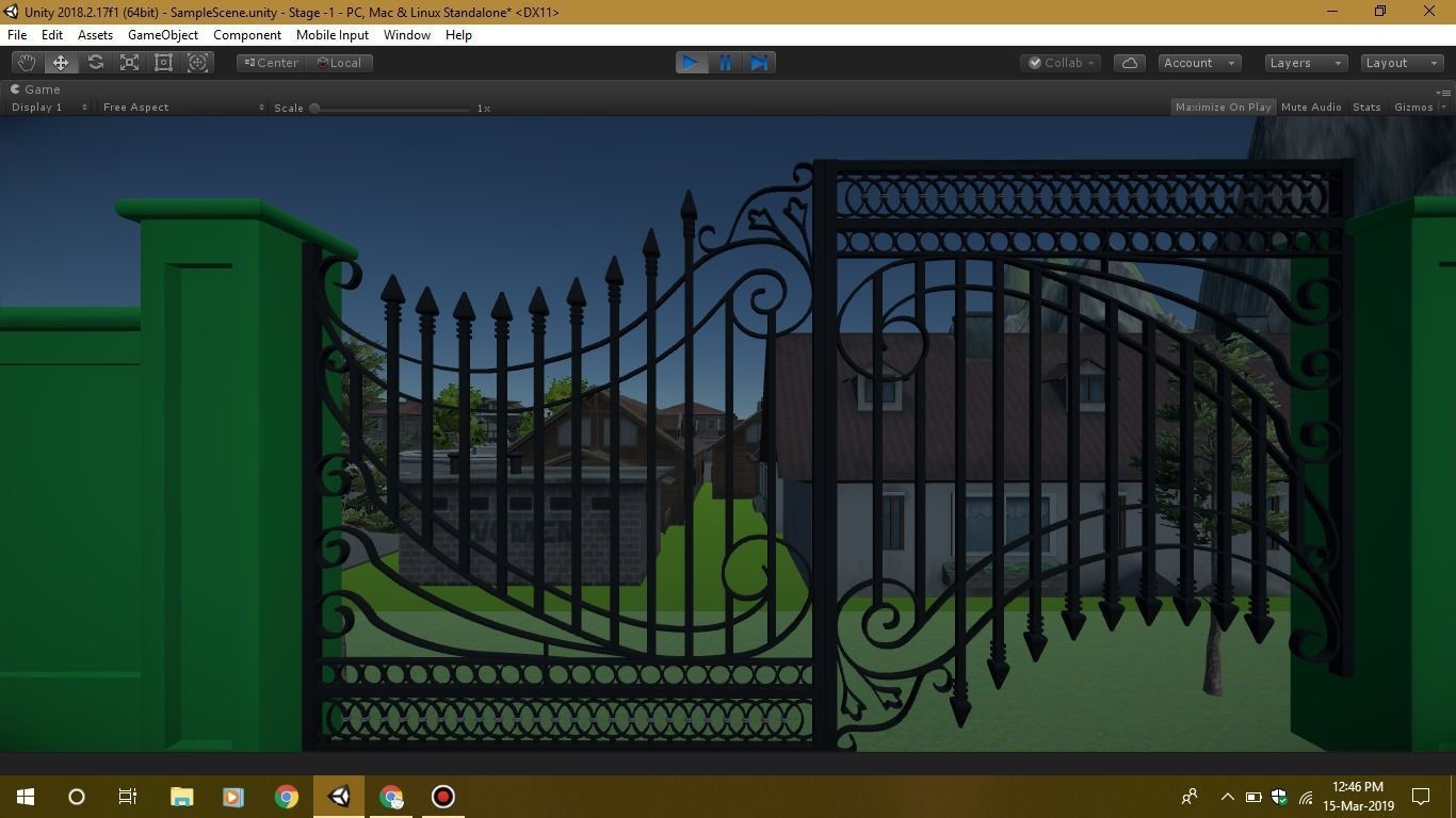 Game Ready environment gate in software Low-poly 3D model_5